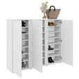 SCHUHSCHRANK  in 192,7/120/33,8 cm  - Alufarben/Weiß, MODERN, Holzwerkstoff/Kunststoff (192,7/120/33,8cm) - Xora