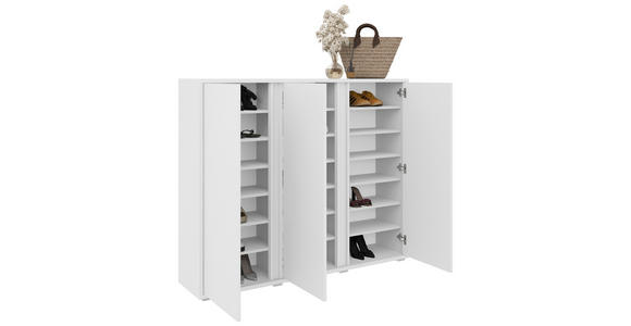 SCHUHSCHRANK 192,7/120/33,8 cm - Alufarben/Weiß, MODERN, Holzwerkstoff/Kunststoff (192,7/120/33,8cm) - Xora