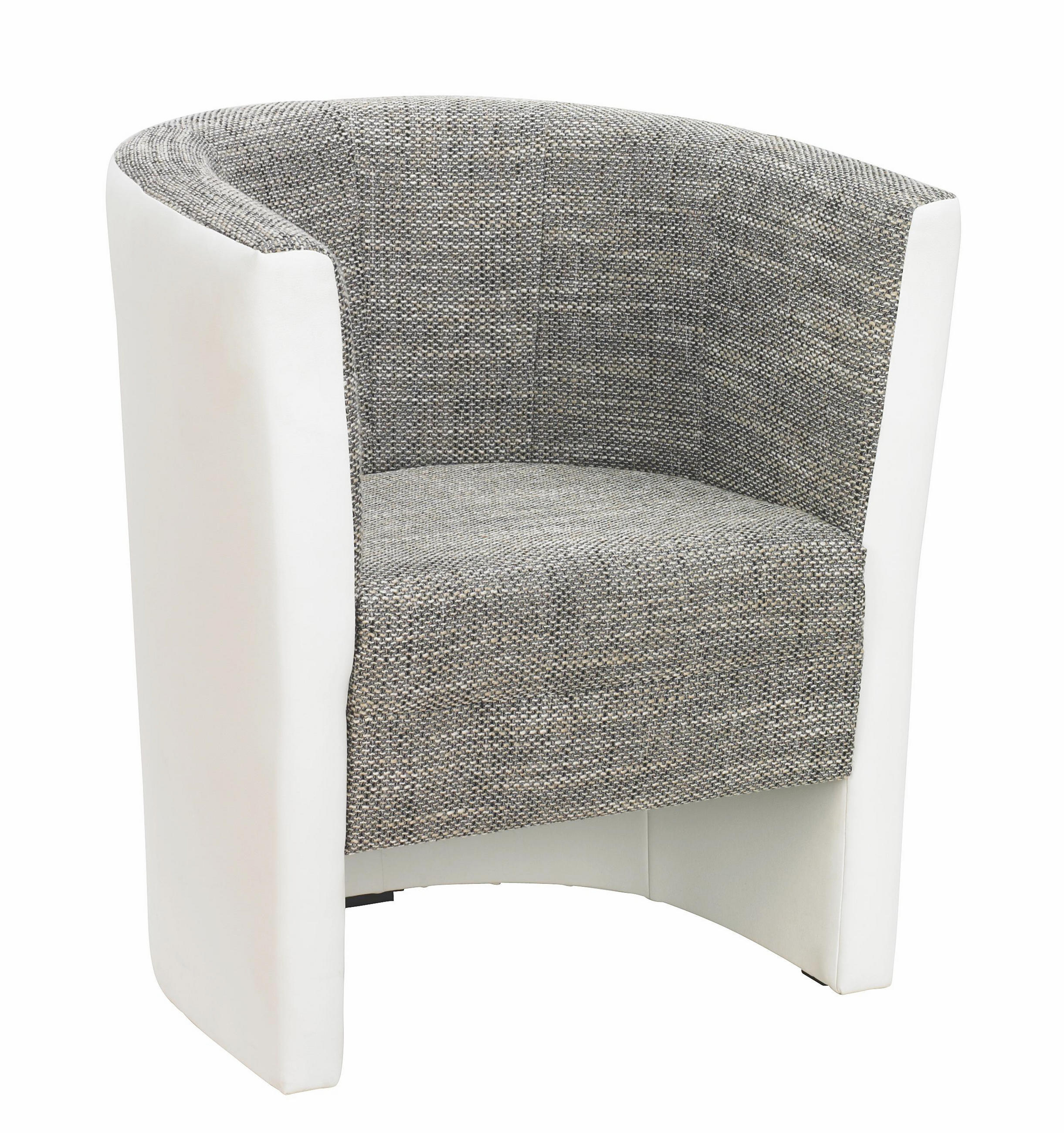 Sessel in Textil Grau, Weiß