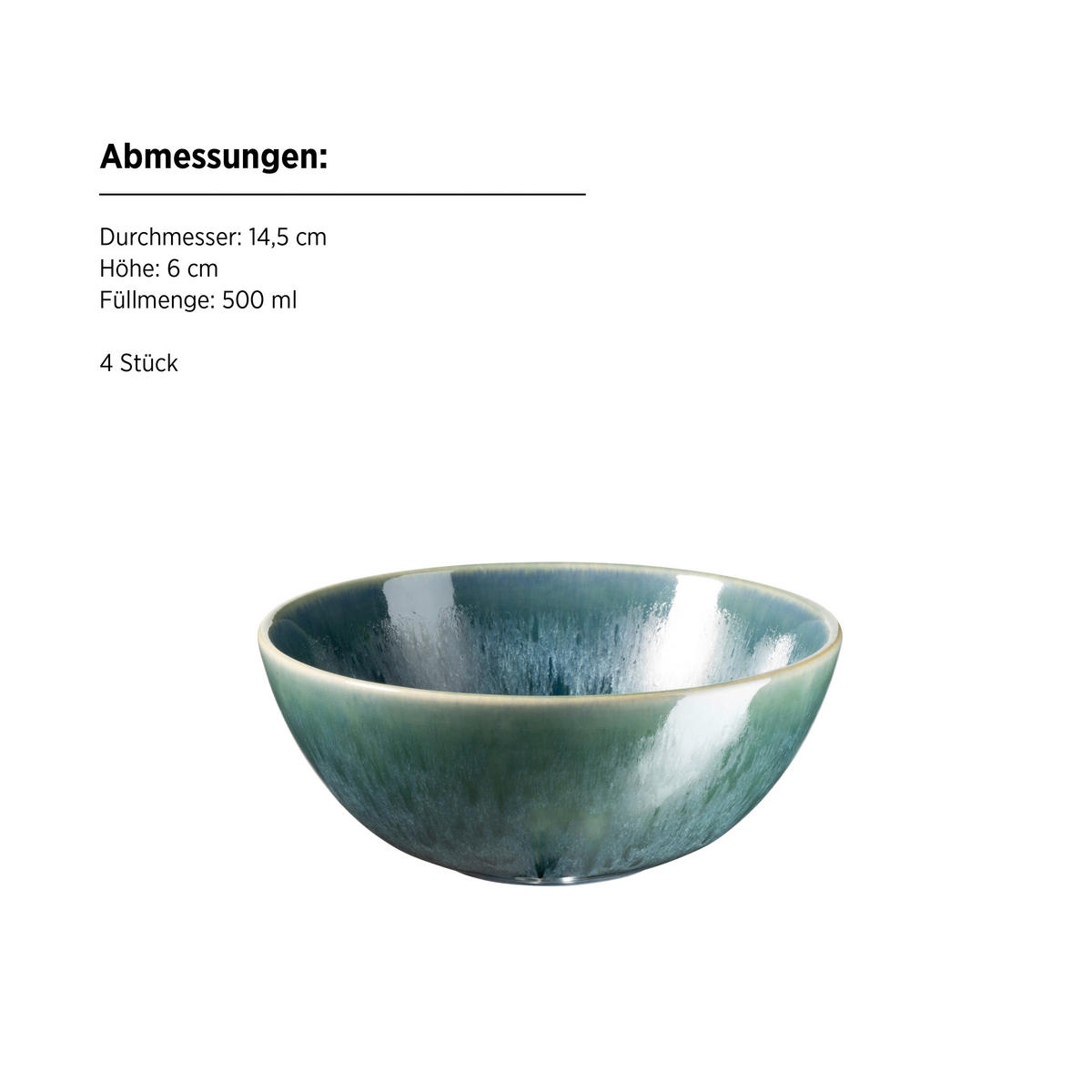 FRÜHSTÜCKSSET Carellia 12-teilig  - Blau, Trend, Keramik - Mäser