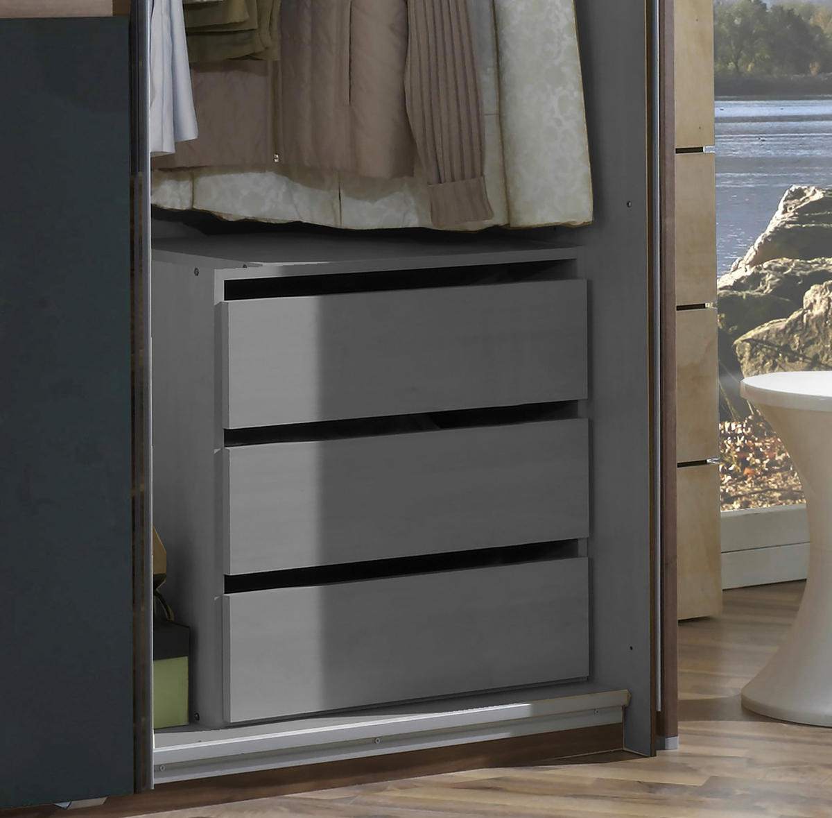 SCHUBKASTENEINSATZ 66/48/54 cm Grau  - Grau, MODERN, Holzwerkstoff (66/48/54cm) - MID.YOU