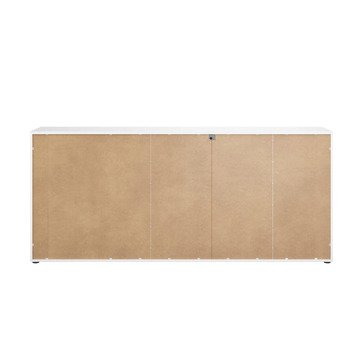 SIDEBOARD Style  in 225/98,7/40 cm  - Chromfarben/Weiß Hochglanz, Basics, Glas/Holzwerkstoff (225/98,7/40cm)