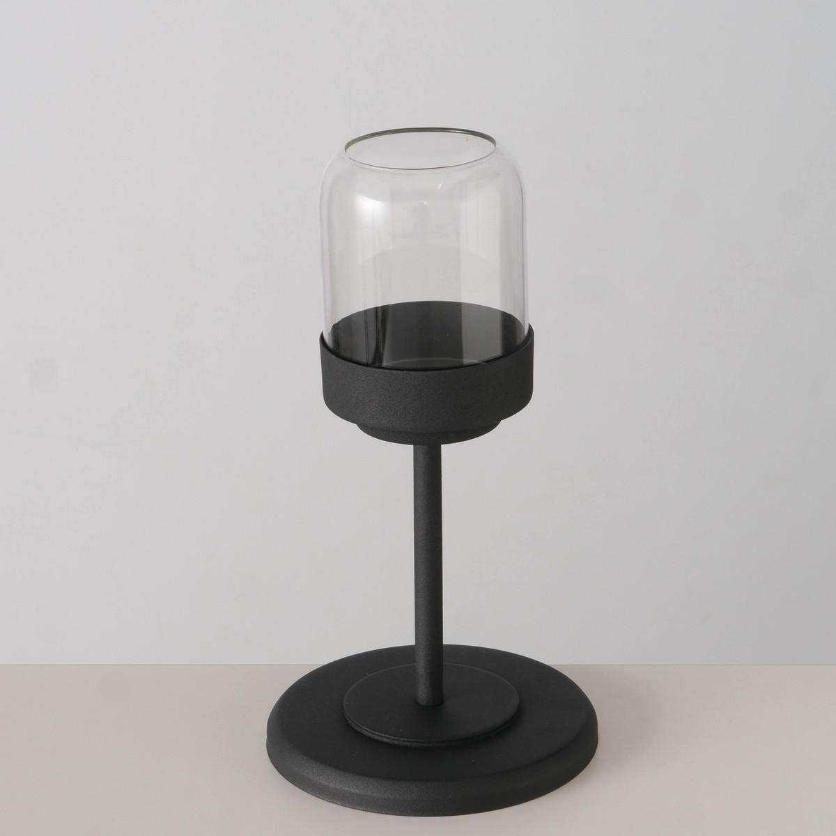 WINDLICHT - Transparent/Schwarz, Trend, Glas/Metall (15/28cm)