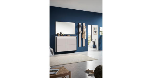 GARDEROBE 4-teilig  in 180/190/24,3 cm  - Beige/Schwarz, KONVENTIONELL, Glas/Holzwerkstoff (180/190/24,3cm) - Voleo