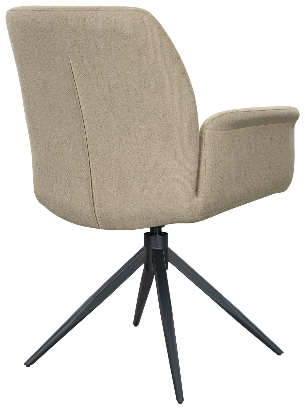 ARMLEHNSTUHL  Sitzfläche 360° drehbar, automatische Rückholfunktion Mikrofaser  Schwarz, Beige  - Beige/Schwarz, Design, Textil/Metall (66/89/64,5cm) - Novel