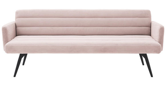 SITZBANK 216/86/68 cm Cord Hellrosa Metall  - Hellrosa/Schwarz, Design, Textil/Metall (216/86/68cm) - Dieter Knoll