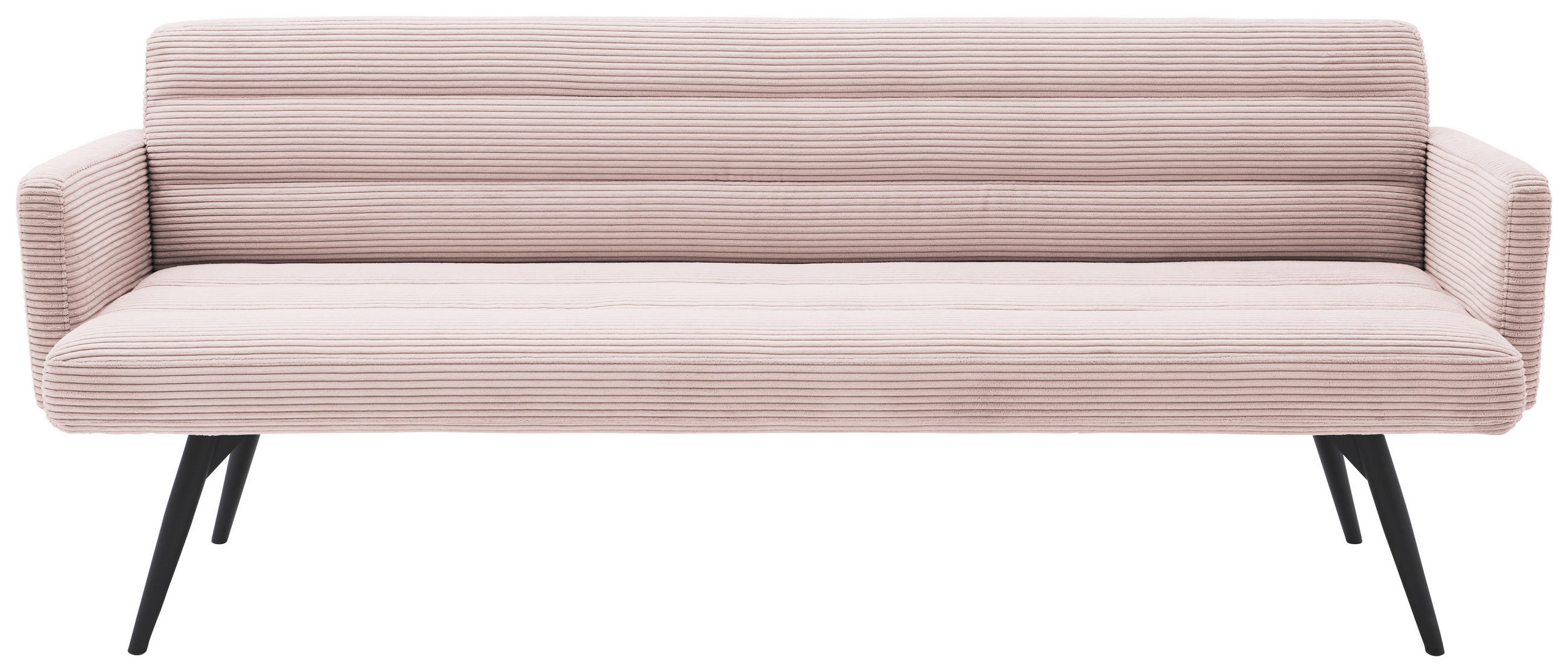SITZBANK 216/86/68 cm Cord Hellrosa Metall  - Hellrosa/Schwarz, Design, Textil/Metall (216/86/68cm) - Dieter Knoll