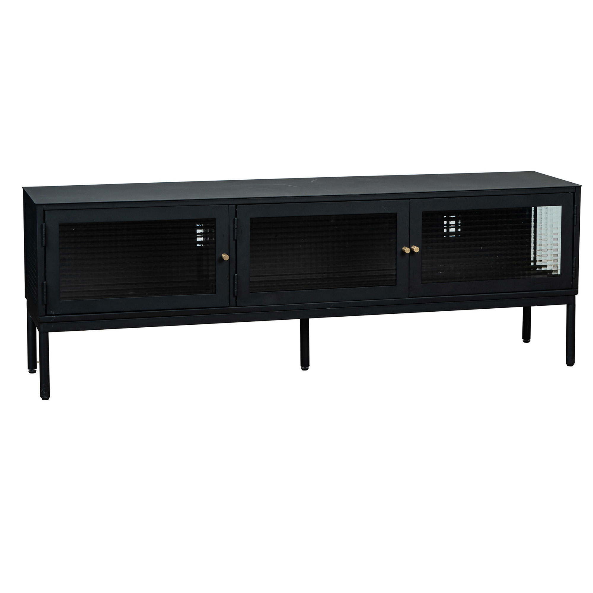 TV-BÄNK 150/50/37 cm  - klar/svart, Klassisk, metall/glas (150/50/37cm) - Niels Andersson