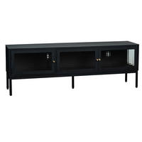 TV-BÄNK 150/50/37 cm  - klar/svart, Klassisk, metall/glas (150/50/37cm) - Niels Andersson