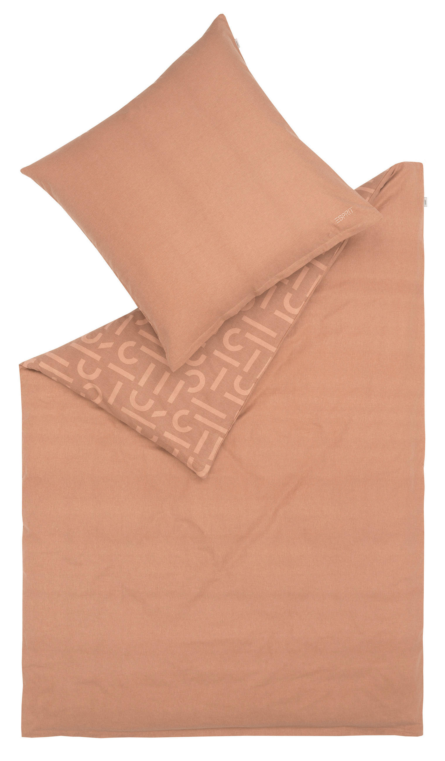 WENDEBETTWÄSCHE E-Scatter Big Flanell  - Taupe/Schlammfarben, Basics, Textil (135/200cm) - Esprit