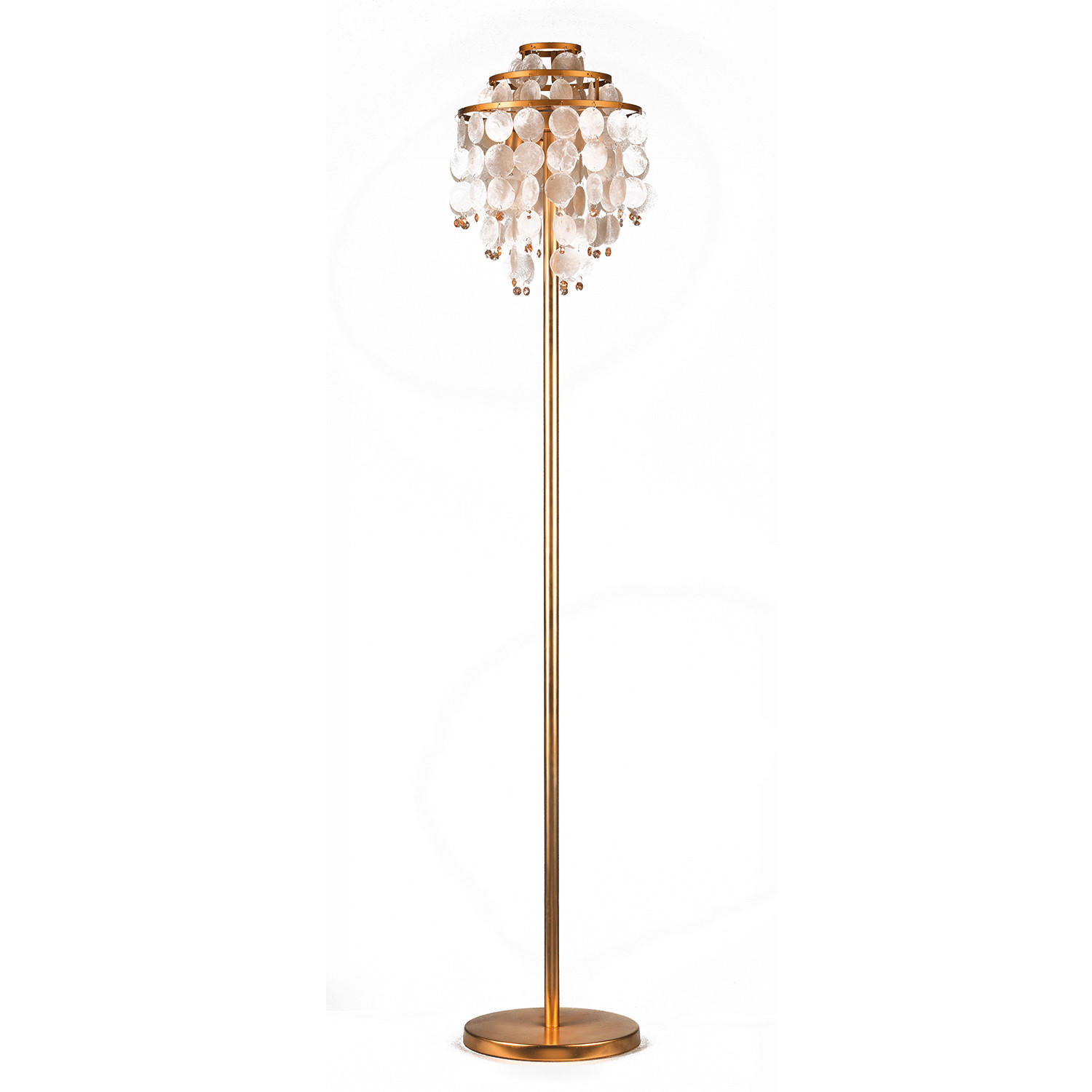 STEHLEUCHTE 30/30/167 cm    - Beige/Goldfarben, KONVENTIONELL, Naturmaterialien/Kunststoff (30/30/167cm)