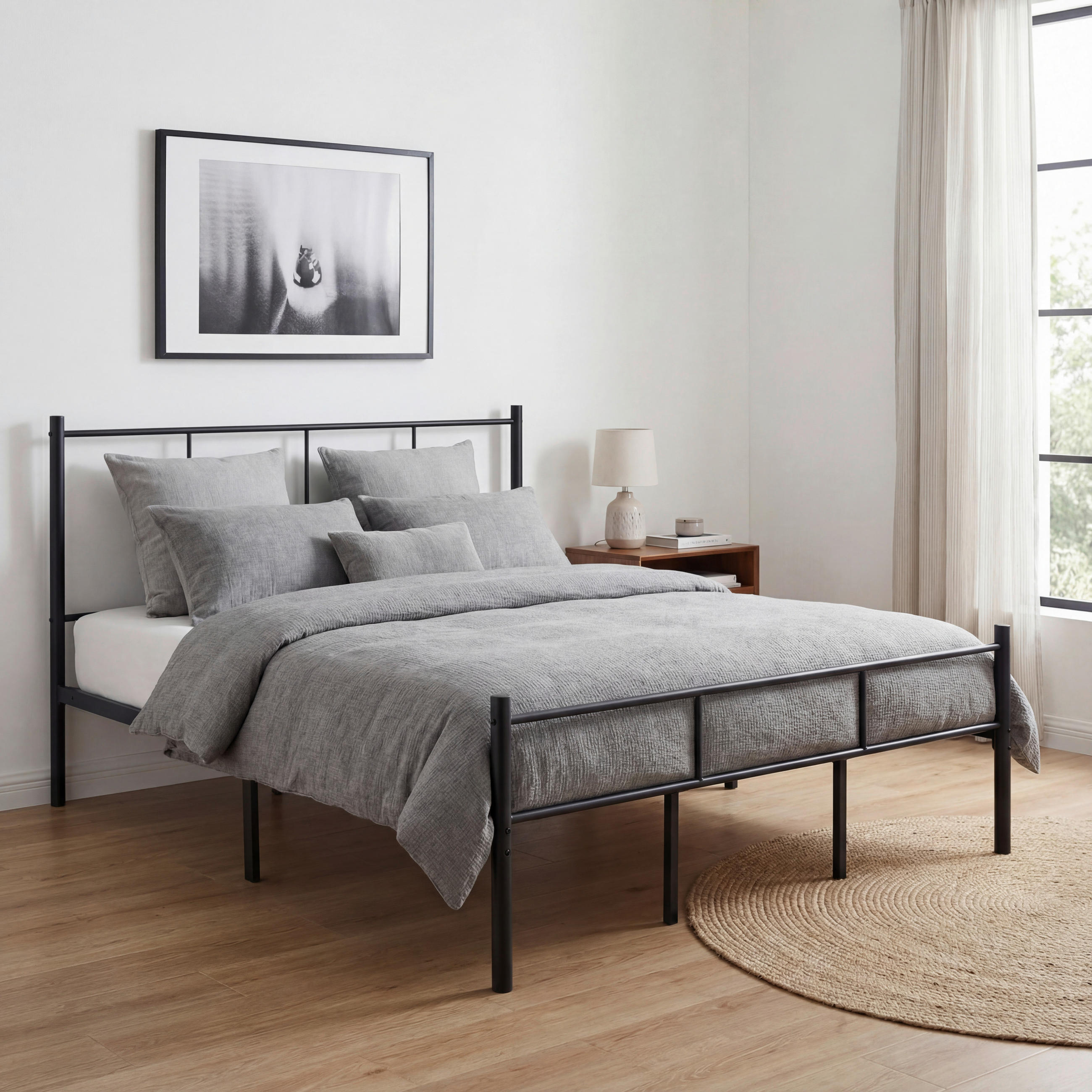 METALLBETT 180/200 cm,  in Schwarz  - Schwarz, Basics, Metall (180/200cm) - Boxxx