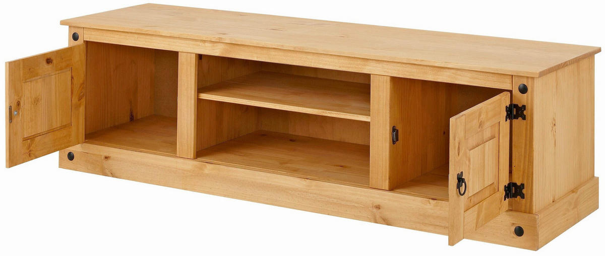 LOWBOARD MEXICO   in 160/45/45 cm  - Naturfarben, Design, Holz/Metall (160/45/45cm) - MID.YOU