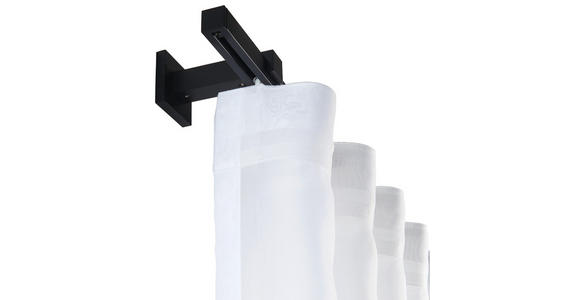 VORHANGSTANGENSET 160 cm - Schwarz, Design, Metall (160cm) - Homeware