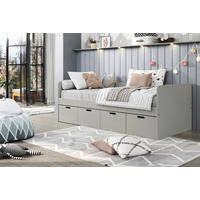 STAURAUMBETT 90/200 cm  in Taupe  - Taupe/Naturfarben, MODERN, Holz/Holzwerkstoff (90/200cm) - MID.YOU