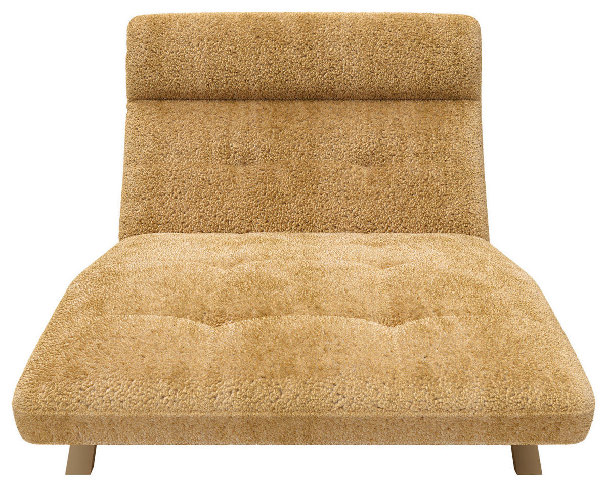 RELAXLIEGE Chenille, Teddystoff Goldfarben  - Goldfarben/Cappuccino, Design, Textil/Metall (120/54-113/158-198cm) - Pure Home Lifestyle