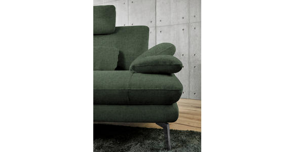 ECKSOFA in Velours Olivgrün 184/284 cm - Schwarz/Olivgrün, Design, Textil/Metall (184/284cm) - Dieter Knoll
