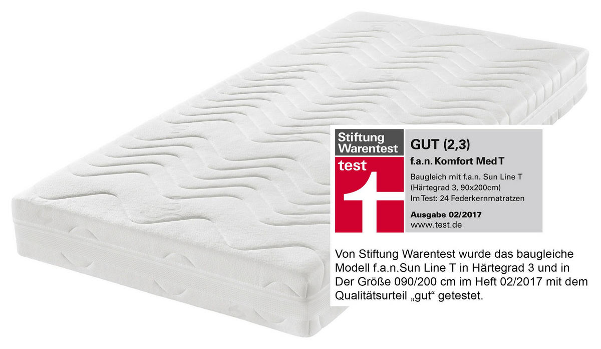 TASCHENFEDERKERNMATRATZE 180/200 cm Höhe ca. 19 cm  - Weiss, Basics, Textil (180/200cm) - Sleeptex