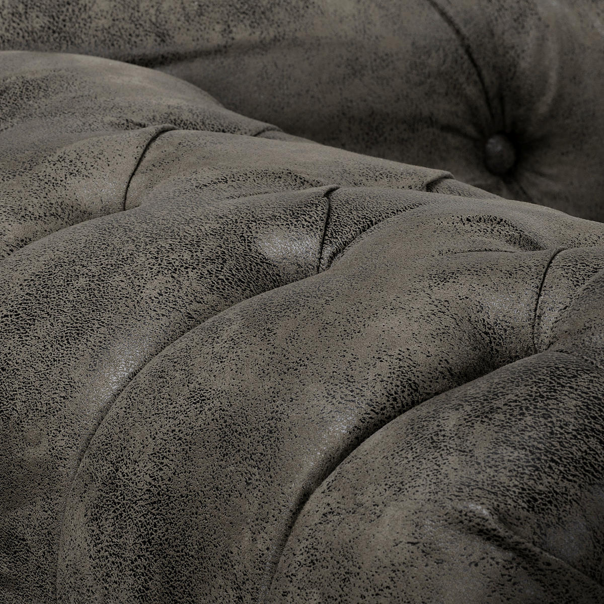 RÉCAMIERE Lederlook Anthrazit  - Anthrazit/Braun, Design, Holz/Textil (185/93/75cm) - Livetastic