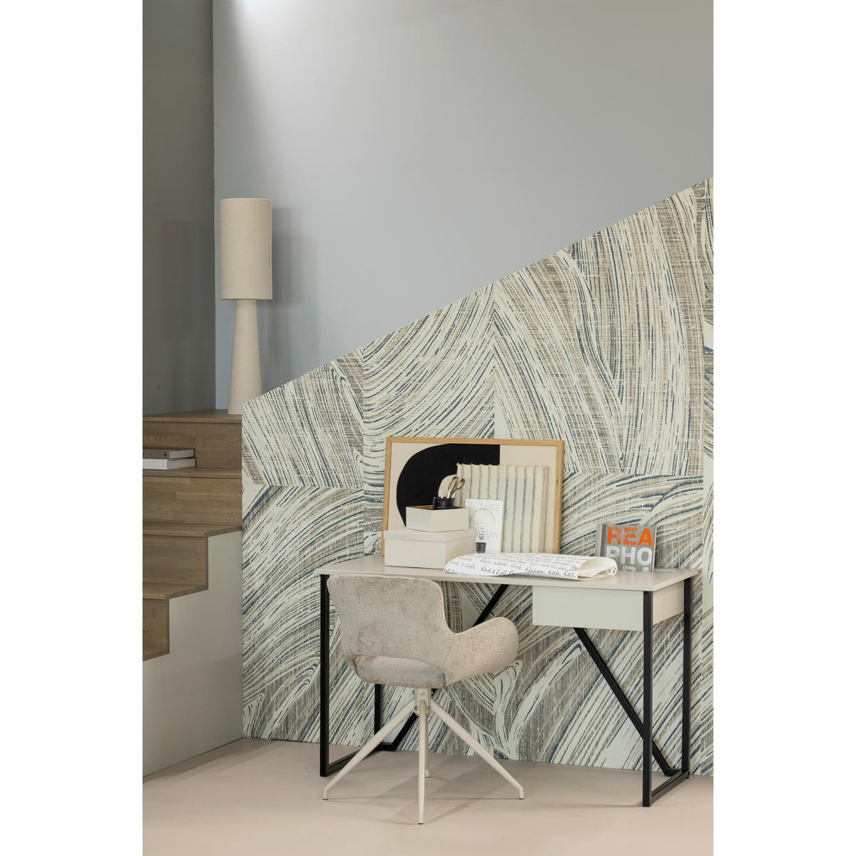 SCHREIBTISCH 126/53/75 cm  in Grau  - Schwarz/Grau, MODERN, Holz/Metall (126/53/75cm) - Livetastic