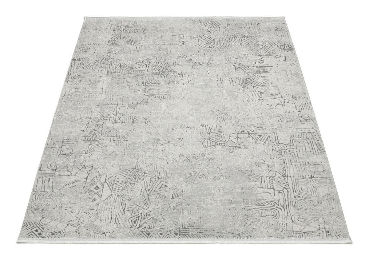 WEBTEPPICH 194/290 cm STONES Grau, Hellgrau  - Hellgrau/Grau, Design, Textil (194/290cm) - Musterring