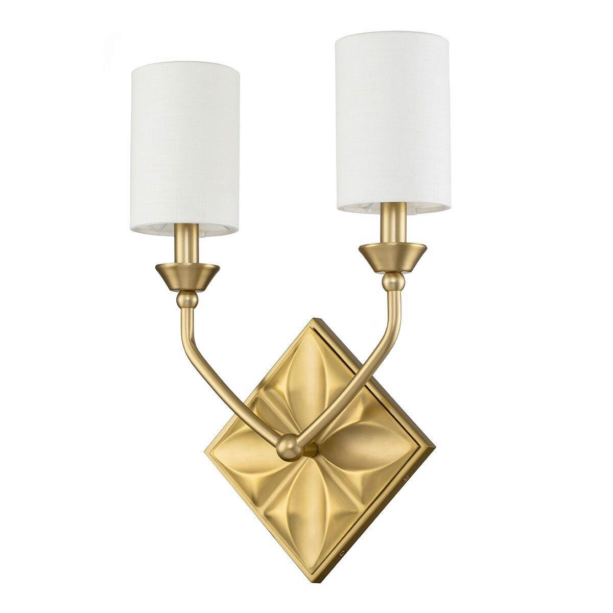 WANDLEUCHTE Quintiesse 45,7/30,5/10,2 cm  - Messingfarben, KONVENTIONELL, Glas/Textil (45,7/30,5/10,2cm) - Elstead Lighting