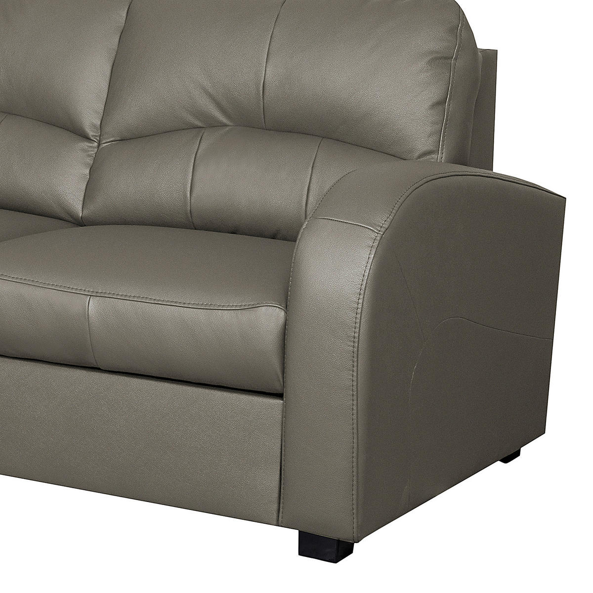 ECKSOFA in Lederlook Echtleder Schlammfarben  - Schlammfarben/Schwarz, Design, Leder/Kunststoff (168/227cm) - Livetastic