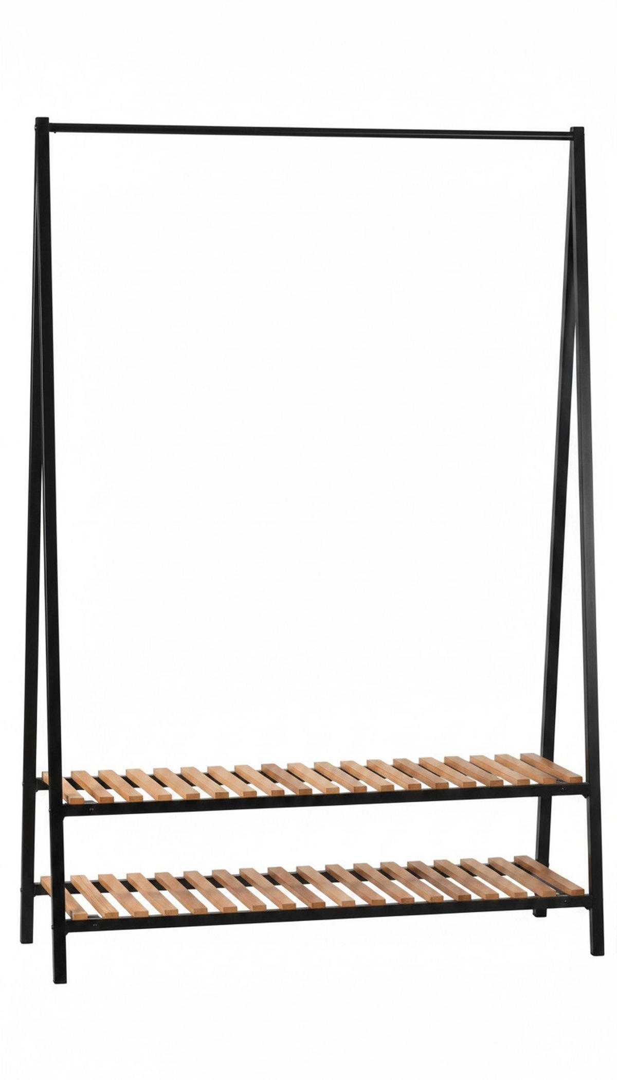 GARDEROBENSTÄNDER in Schwarz, Kieferfarben 120/180/43 cm   - Schwarz/Kieferfarben, Design, Holz/Metall (120/180/43cm)
