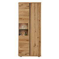 VITRINE in furniert Eiche Eichefarben  - Eichefarben/Schwarz, Design, Glas/Holz (84/214/43cm) - Venjakob