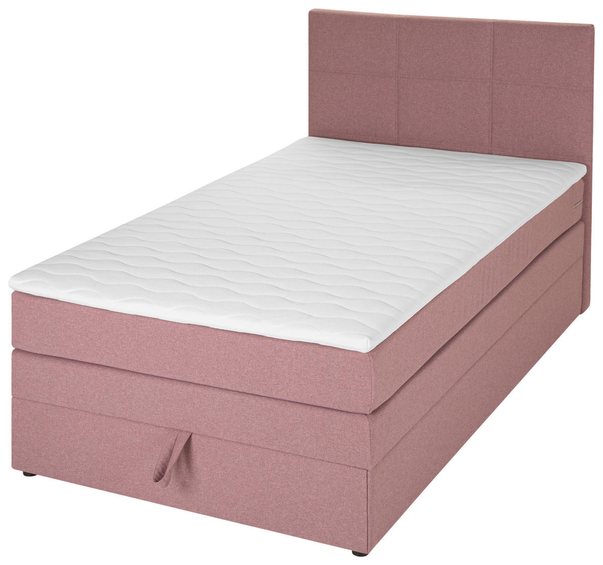 BOXSPRINGBETT 140/200 cm,  in Altrosa  - Schwarz/Altrosa, Design, Kunststoff/Textil (140/200cm) - Welnova