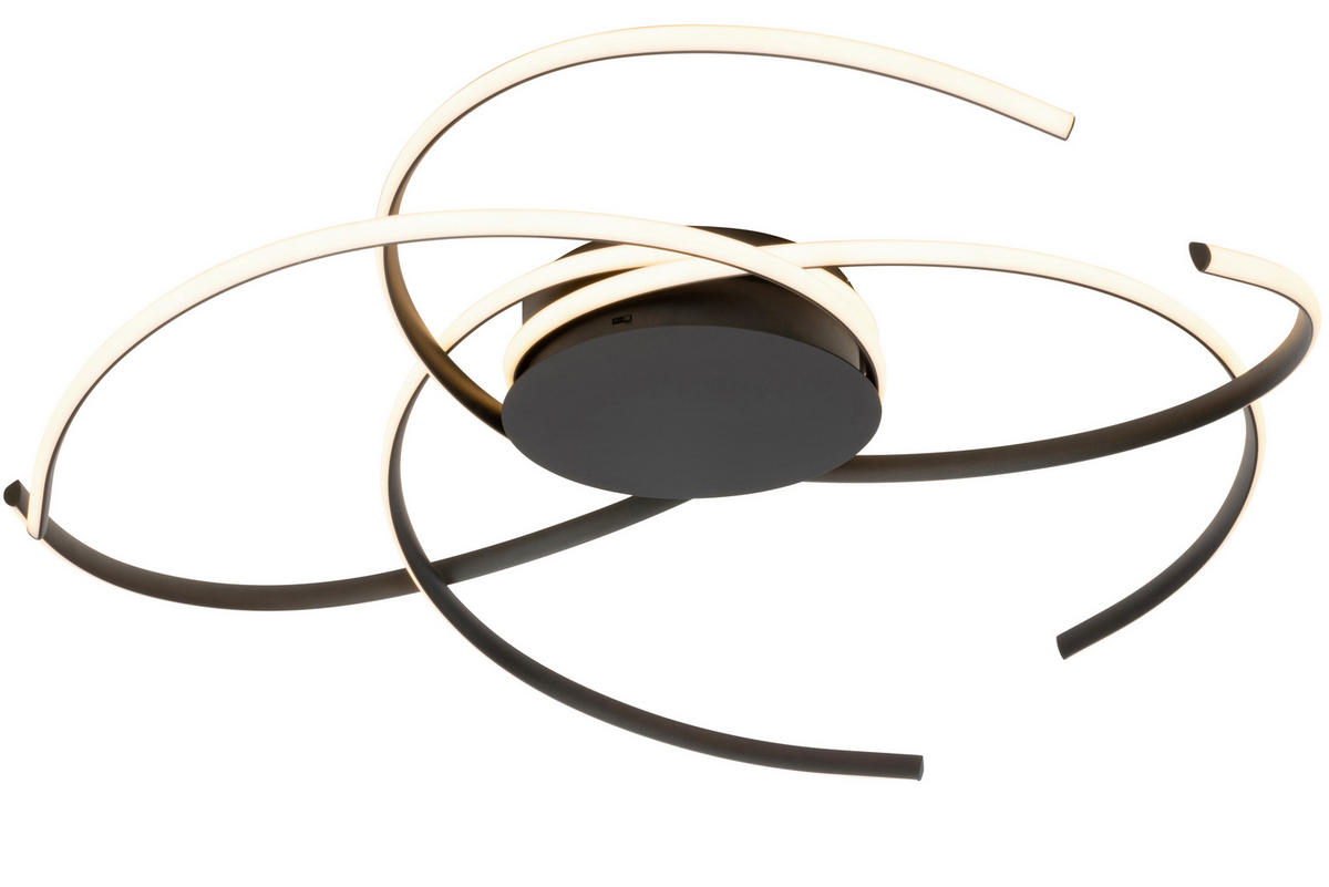 LED-DECKENLEUCHTE 90/25 cm   - Schwarz, Design, Kunststoff/Metall (90/25cm) - Novel