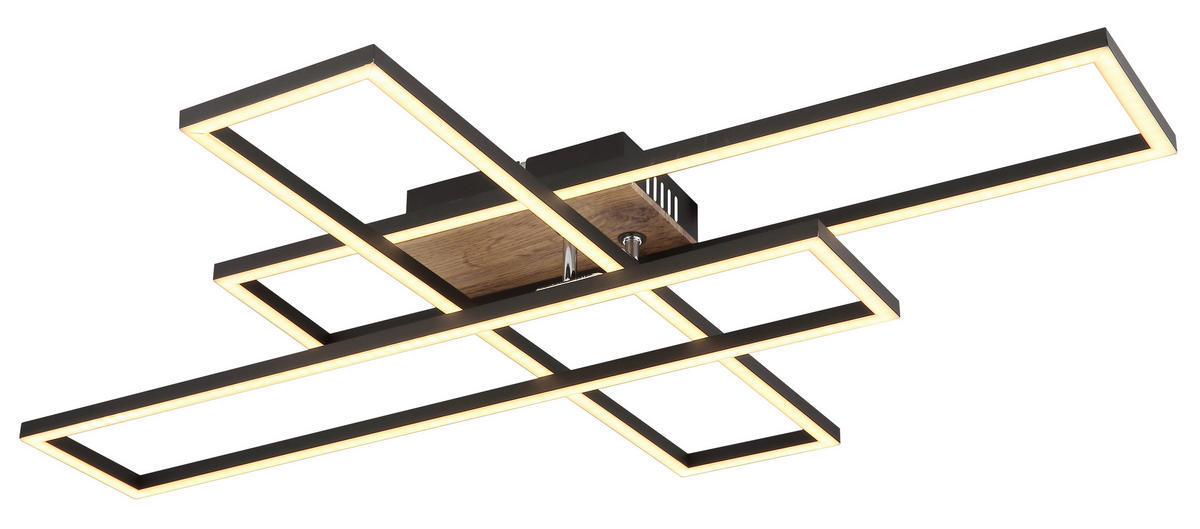LED-DECKENLEUCHTE    80/60/10 cm  - Chromfarben/Weiss, Design, Holzwerkstoff/Kunststoff (80/60/10cm) - Globo