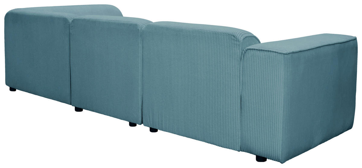 ECKSOFA ANTHONY in Cord Blau  275/163 cm  - Blau/Schwarz, Design, Kunststoff/Textil (275/163cm) - MID.YOU