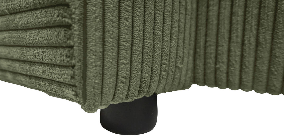 WOHNLANDSCHAFT TERMOLI Mintgrün Cord  - Schwarz/Mintgrün, Design, Kunststoff/Textil (155/296/155cm) - MID.YOU