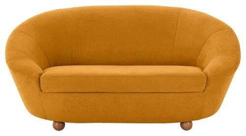 2-SITZER-SOFA Mikrofaser Gelb  - Eichefarben/Gelb, Design, Holz/Textil (178/82/114cm) - LOOKS by W.Joop