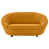 2-SITZER-SOFA Mikrofaser Gelb  - Eichefarben/Gelb, Design, Holz/Textil (178/82/114cm) - LOOKS by W.Joop