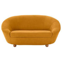2-SITZER-SOFA in Mikrofaser Gelb  - Eichefarben/Gelb, Design, Holz/Textil (178/82/114cm) - LOOKS by W.Joop