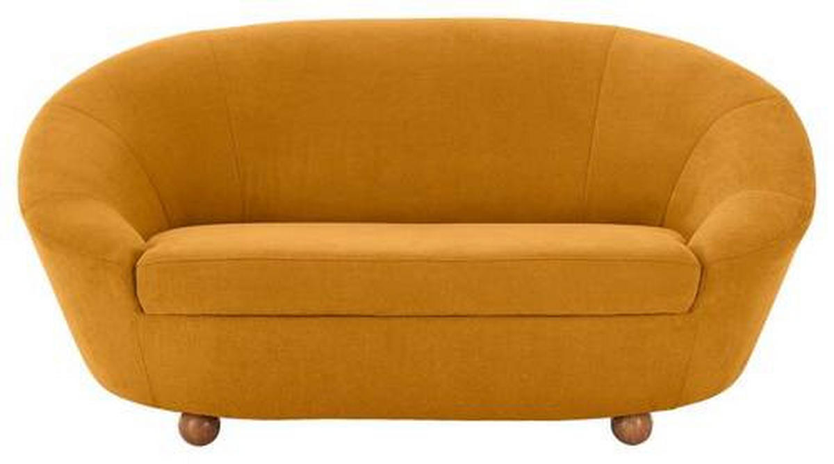 2-SITZER-SOFA in Mikrofaser Gelb  - Eichefarben/Gelb, Design, Holz/Textil (178/82/114cm) - LOOKS by W.Joop