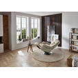 RELAXSESSEL in Leder Creme  - Edelstahlfarben/Creme, Design, Leder/Metall (78/112/85cm) - Cantus