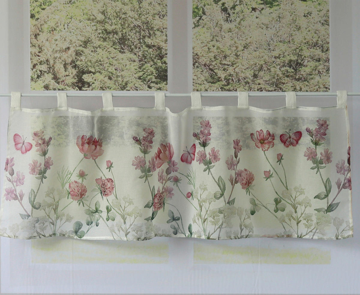 KURZGARDINE   140/49 cm   - Pink/Weiß, Basics, Textil (140/49cm)