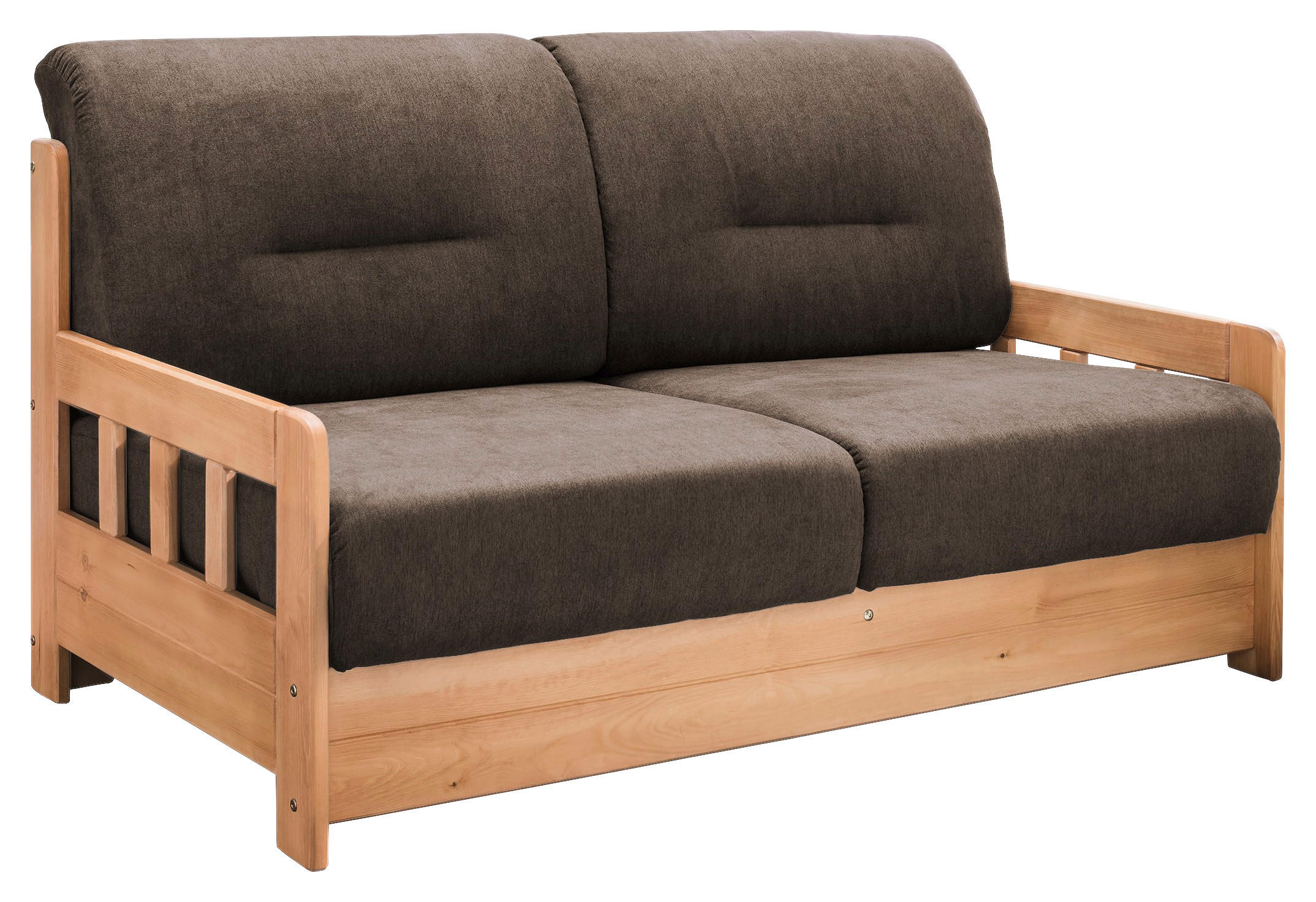 2-Sitzer-Sofa mit Schlaffunkt. Camino Holzkorpus Braun