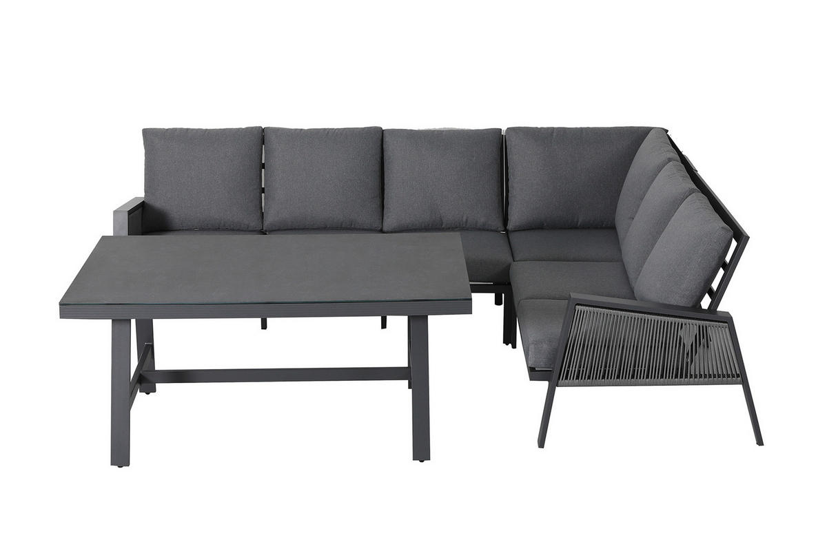 LOUNGE GARNITURA  antracit   - tamno siva/antracit, Moderno, metal/tekstil (279/219cm) - Amatio