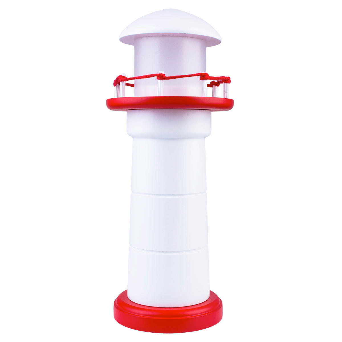 XXXLutz Kindertischleuchte Leuchtturm Rot, Weiß 31 cm