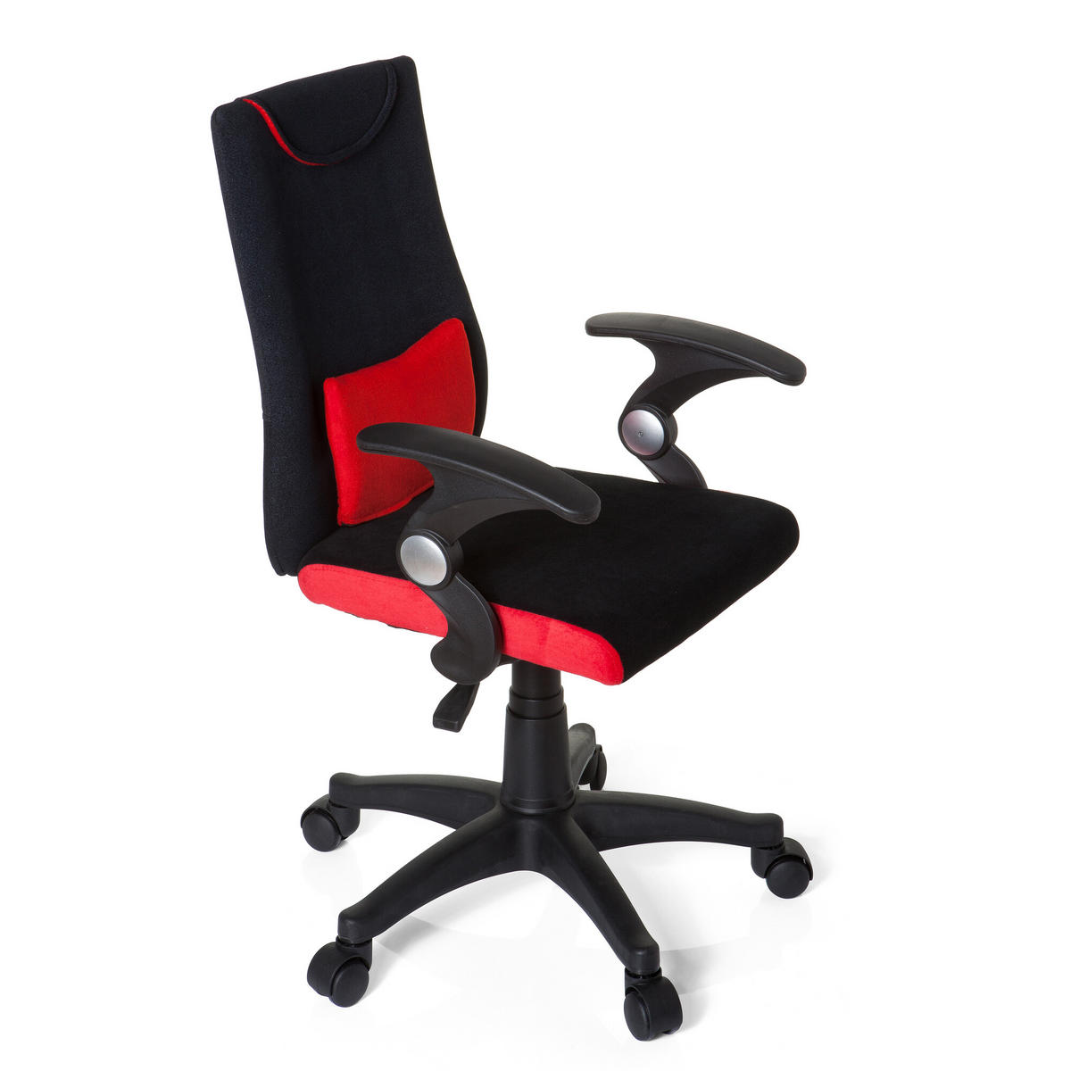 OTOČNÁ ŽIDLE PRO MLÁDEŽ, červená, černá - černá/červená, Basics, plast (50/87-97/40cm) - MID.YOU