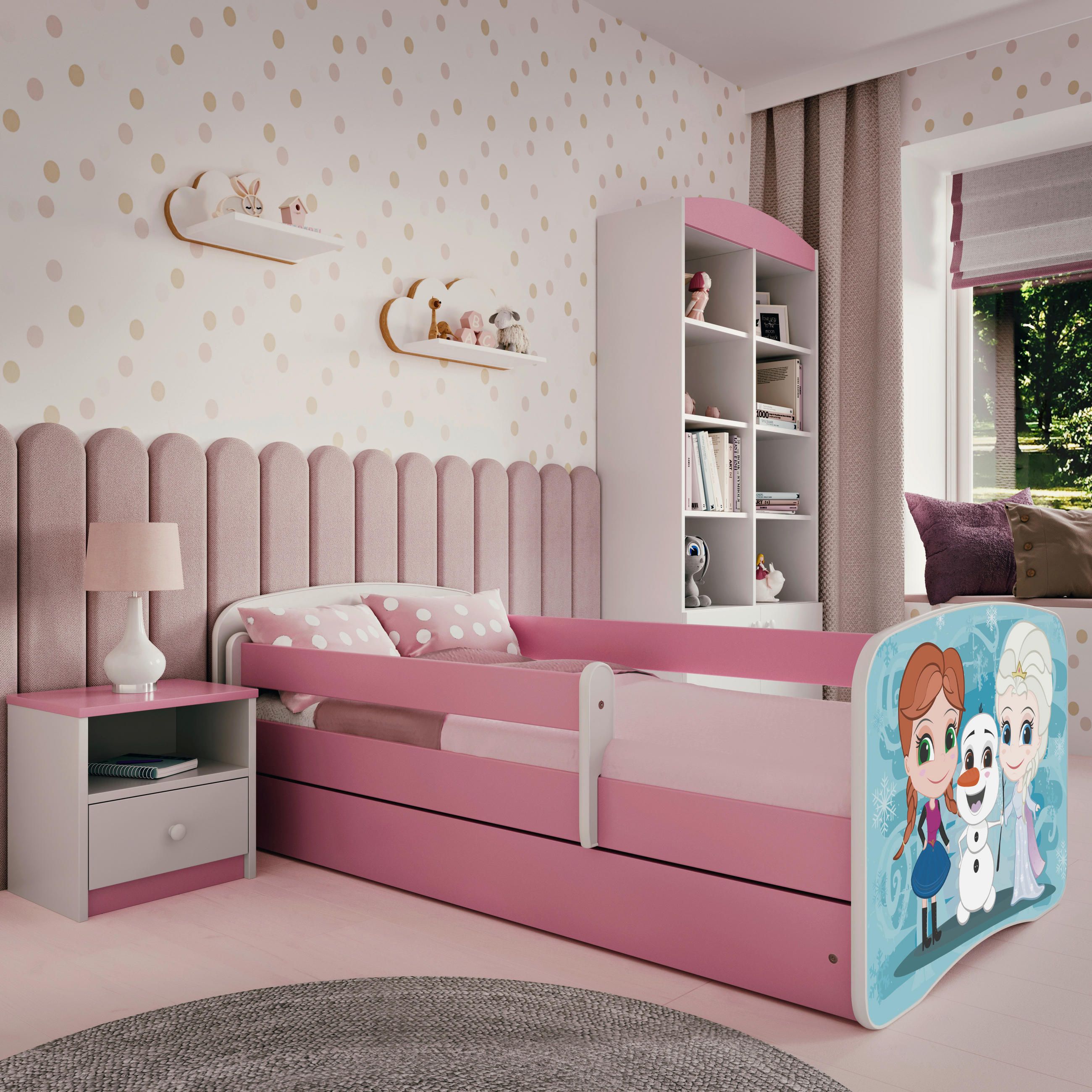 Mid.you Kinder-/Juniorbett Babydreams Weiß, Pink 80x160 cm