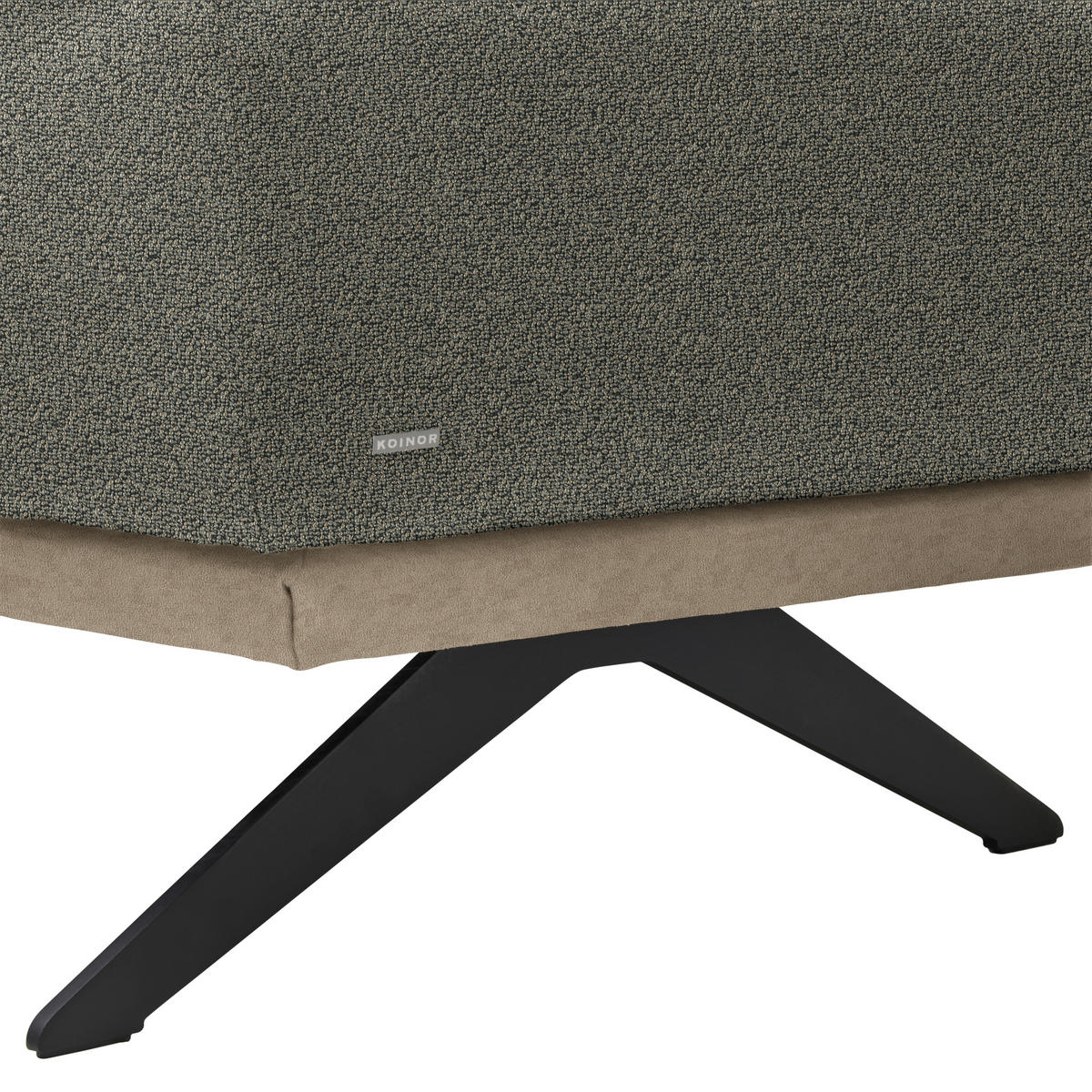 ECKSOFA in Flachgewebe Graubraun  - Graubraun/Schwarz, Design, Textil/Metall (239/270cm) - Koinor