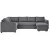 WOHNLANDSCHAFT inkl.Funktionen Grau Webstoff  - Schwarz/Grau, Design, Kunststoff/Textil (205/311/160cm) - Xora
