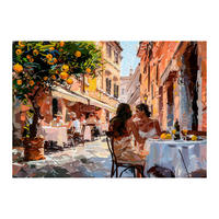 SKLENENÝ OBRAZ, mestá, ľudia, 120/80 cm  - viacfarebná, Basics, plast/papier (120/80cm) - Monee