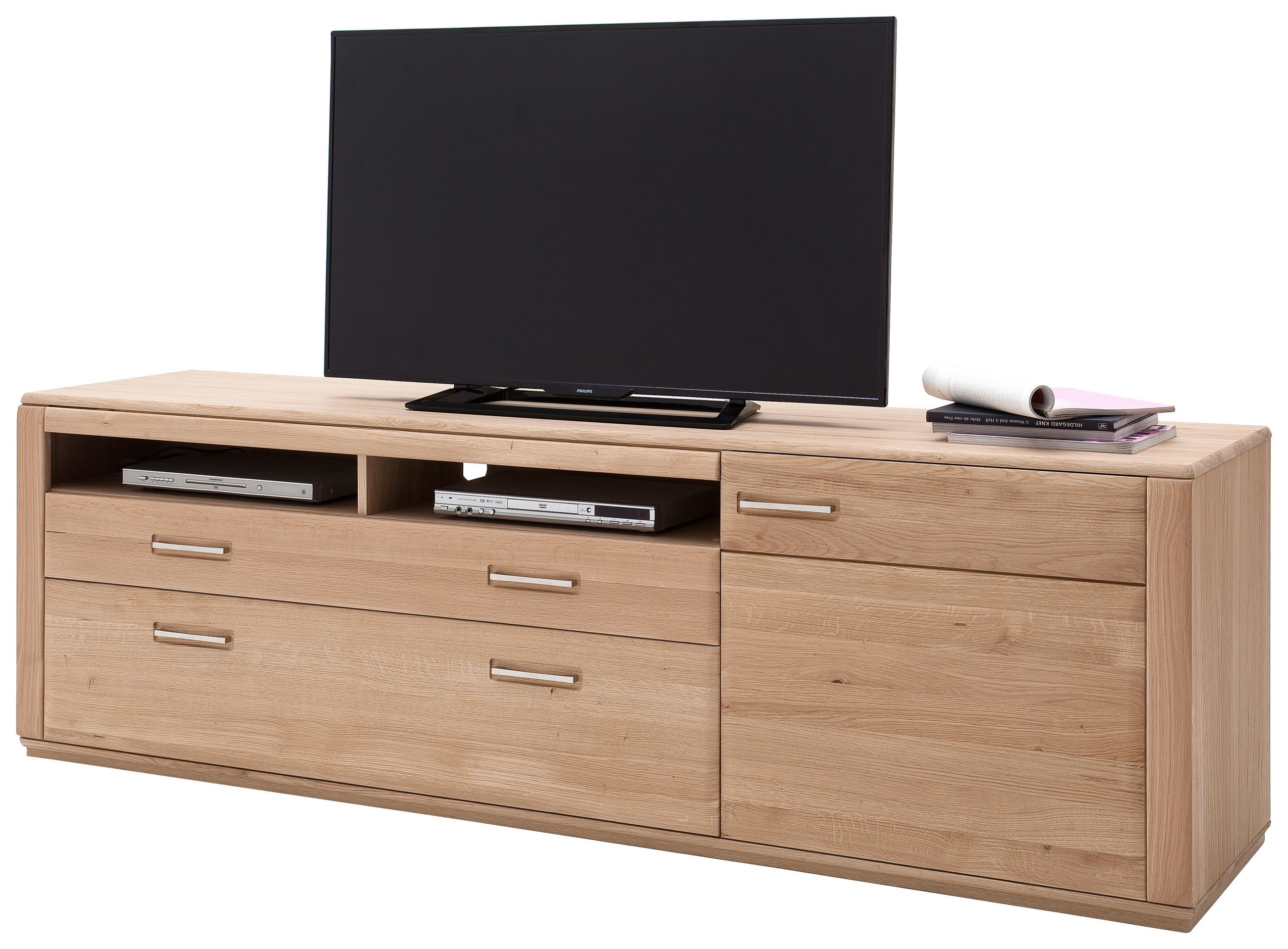 TV-ELEMENT  223/69/51 cm  - Eichefarben/Silberfarben, Design, Holz/Holzwerkstoff (223/69/51cm) - Livetastic
