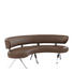 RUNDBANK Echtleder Braun, Chromfarben - Chromfarben/Braun, Design, Leder/Metall (214/84/105cm) - Joop!